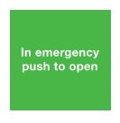 ACC0002 "In emergency push to open" Self Adhesive Sign