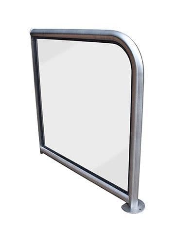 FAB6126A-9X9 Standard Tubular Profile Wall to Floor Barrier Stainless Steel Glazed 900mm