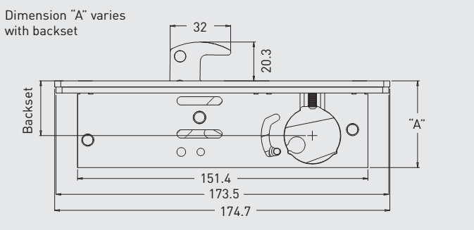 HRD 8222 Alpro 1820 Series - Round Cylinder Narrow Stile Hookbolt Lock