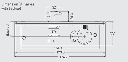 HRD 8222 Alpro 1820 Series - Round Cylinder Narrow Stile Hookbolt Lock