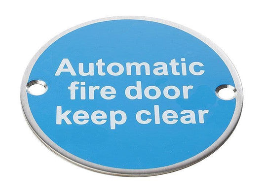 HRD8112 Metal Sign 'Automatic Fire Door Keep Clear'